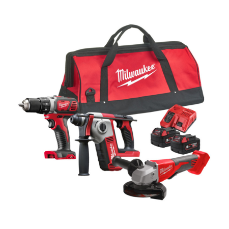 Milwaukee Pack 3 outils 18V M18 BLPP3C-502B (M18 BDD + M18 BH + M18 BLSAG125XPD)