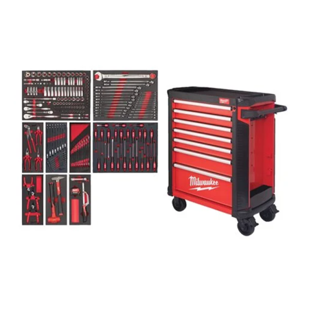 Milwaukee Servante équipée 7 tiroirs 78CM TOOLGUARD 206 outils