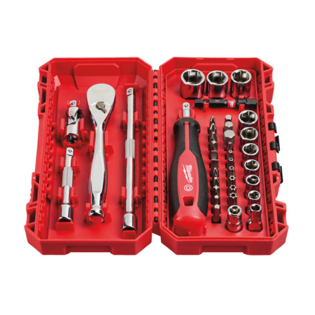 Milwaukee Coffret de 38 pièces clés à cliquet 1/4
