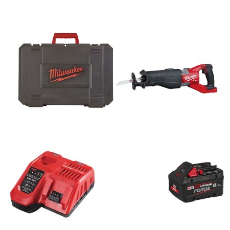 Milwaukee Scie sabre 18V M18 FSX-801C + 1 batterie FB 8 Ah + chargeur M12-18 FC