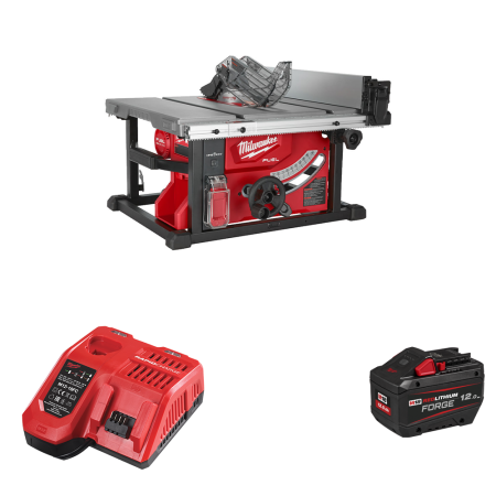 Milwaukee Scie sur table Ø210 mm 18V M18 FTS210-0 + 1 batterie Forge 18V 12 Ah + chargeur M12-18 FC