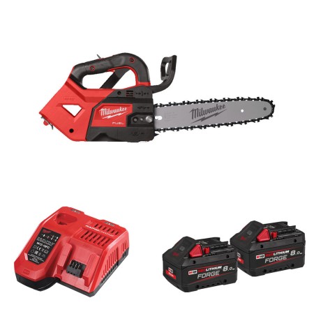 Milwaukee Tronçonneuse d'élagage 30 cm M18 FTHCHS30-802 + 2 batteries Forge 18V 8 Ah + chargeur M12-18 FC