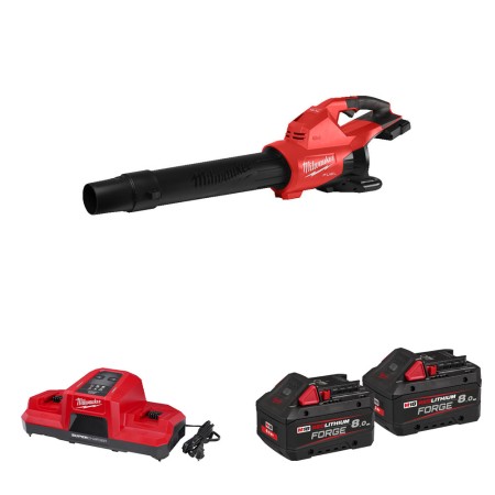 Milwaukee Souffleur 36V M18 F2BL-0 + 2 batteries Forge 18V 8 Ah + 1 chargeur double M18 DBSC