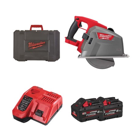 Milwaukee Scie circulaire Ø203 mm 18V M18 FMCS66-802C +2 batteries FB 8 Ah + 1 chargeur M12-18 FC