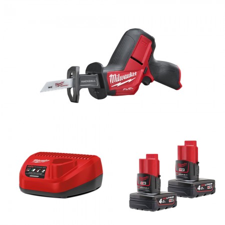 Milwaukee Scie sabre compacte 12V M12 CHZ-0 + 2 batteries 12V 4 Ah + chargeur C12C
