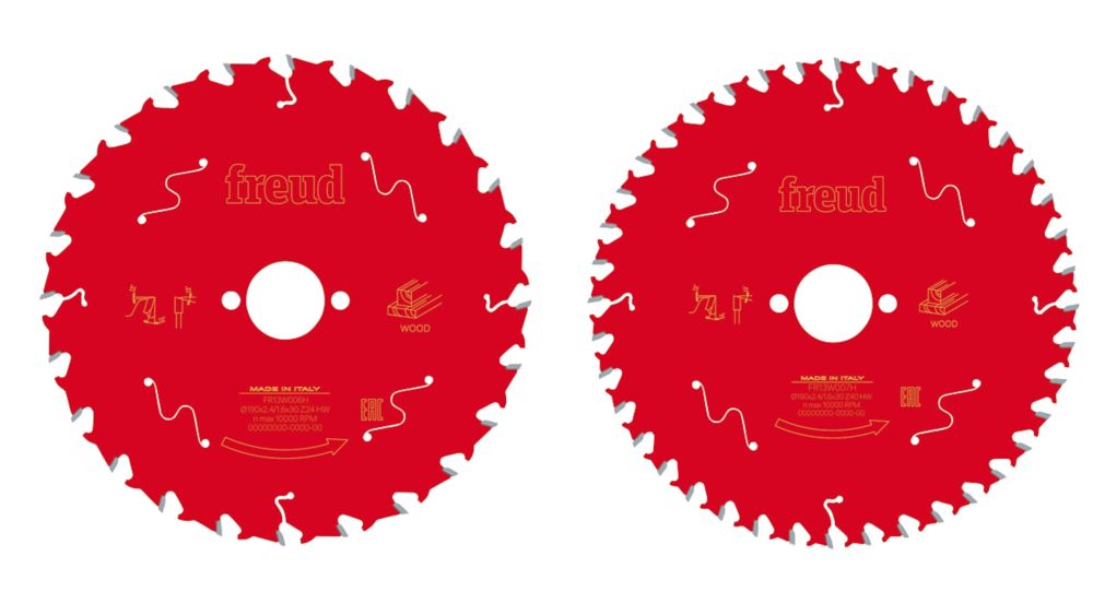 Freud Lot de 2 lames de scie circulaire 190 x 30mm 24/40 dents