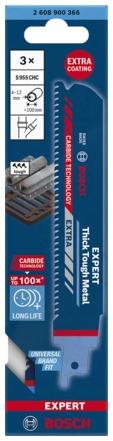 Bosch Expert Lot de 3 lames de scie sabre 'Thick Tough Metal' S955CHC 150mm