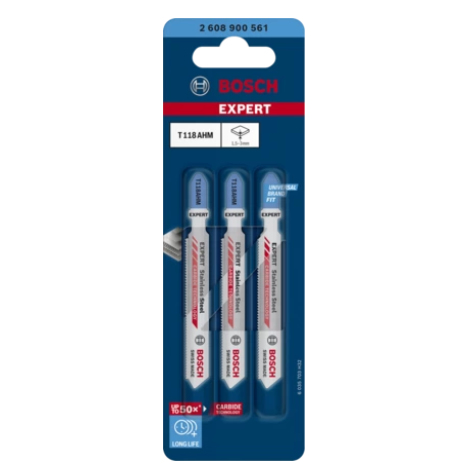 Bosch Expert Lame de scie sauteuse Expert T 118 AHM for Stainless Steel pack de 03