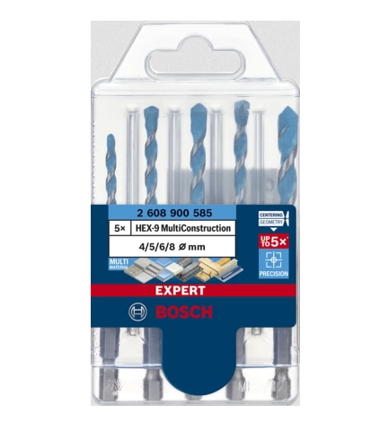 Bosch Professional Jeu de forets Expert HEX-9 MultiConstruction