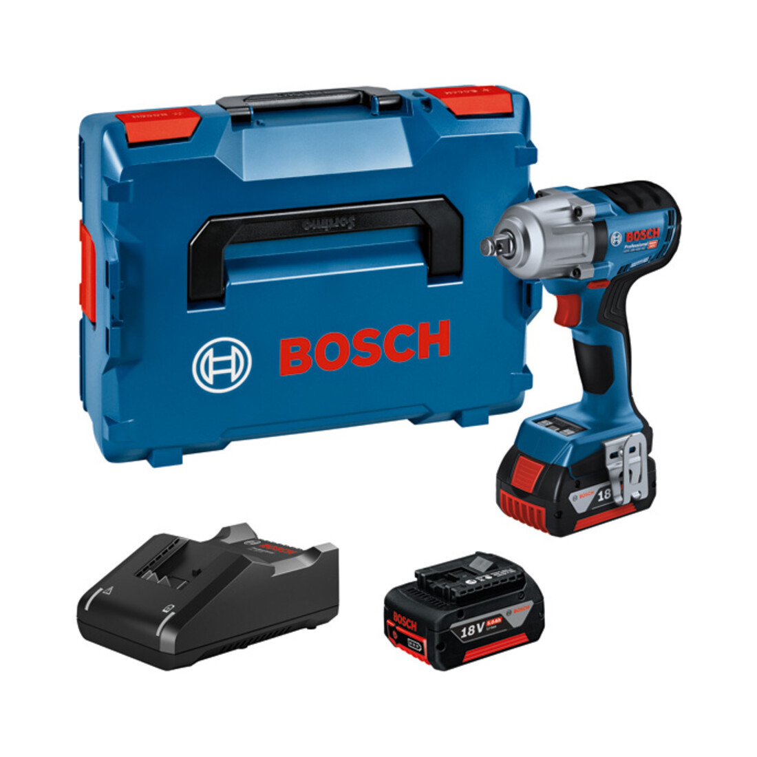 Bosch Perceuse-visseuse sans fil GDS 18V-450 HC, 2 batteries 5,0Ah ; GAL 18V-40