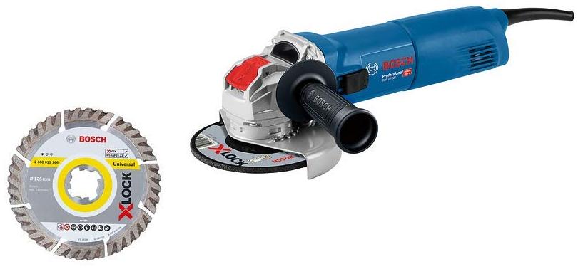Bosch meuleuse bosch gwx 14-125 14.0 V 1400 W avec batterie avec fil