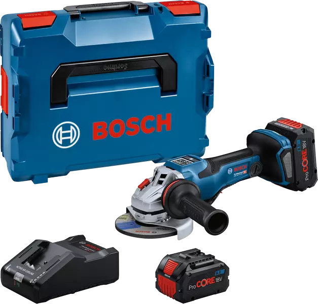 Bosch Meuleuse Ø125 mm GWS 18V-15 PSC + 2 batteries Procore 18V 8 Ah + 1 chargeur GAL 18V-160