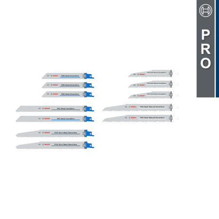 Bosch Lot de 12 lames de scie sabre PRO Demolition