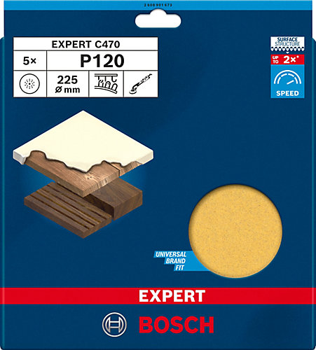 Bosch 5 disques abrasifs Expert C470 Ø225mm grain 120