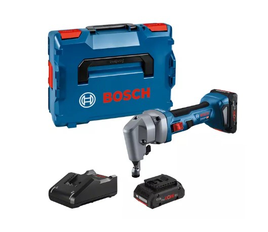 Bosch Grignoteuse 18V GNA 18V-16 E + 2 batteries Procore 4 Ah + Chargeur en coffret L-BOXX