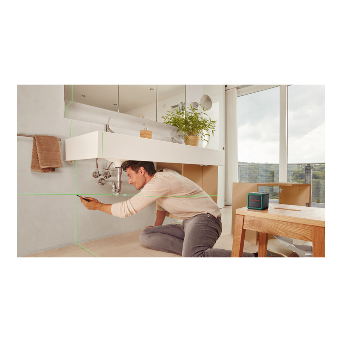 Bosch Laser lignes croisées Quigo Green Set Carton