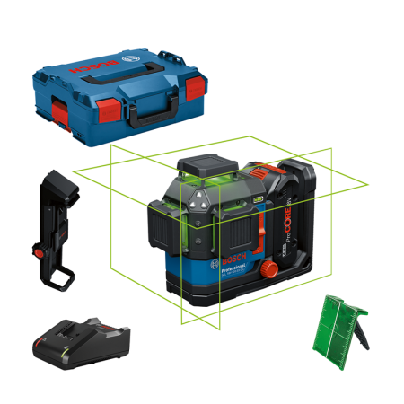 Bosch Laser lignes vert 360° Pile/batterie GLL 18V-120-33 CG + 1 batterie ProCore 18V 4 Ah + Chargeur GAL 18V-40