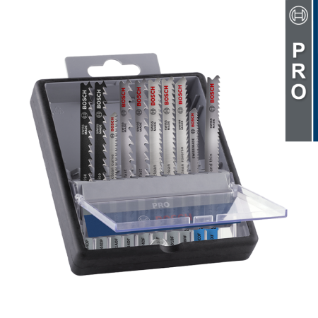 Bosch Coffret de 10 lames de scie sauteuse PRO Bois/Métal
