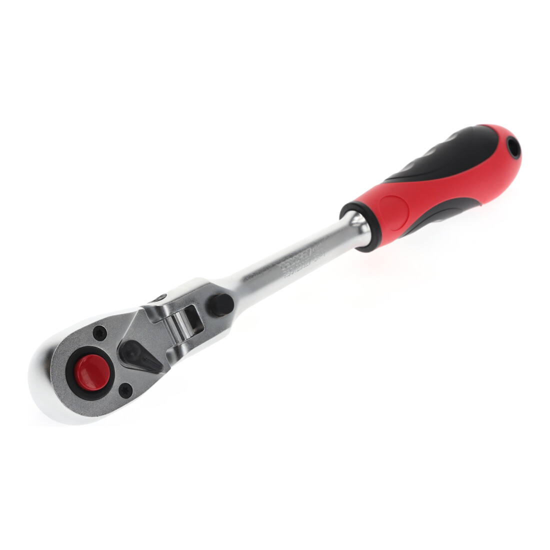 GEDORE Gedore red Cliquet à tête articulée avec poignée ergonomique 2K, déclenchement par bouton-poussoir, denture fine 72 dents, 1/2 pouce, tube en acier, rouge/noir