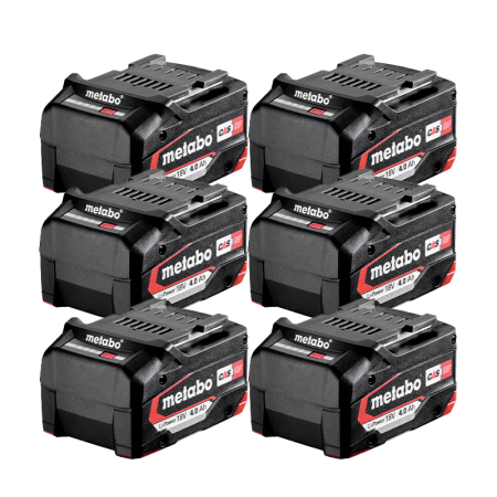 Metabo Pack de 6 batteries Li-Power 18V 4 Ah