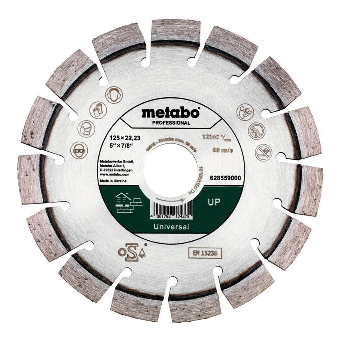 Metabo Meule de tronçonnage diamantée 125x22,23mm, « UP », Universal « professional » (628559000)