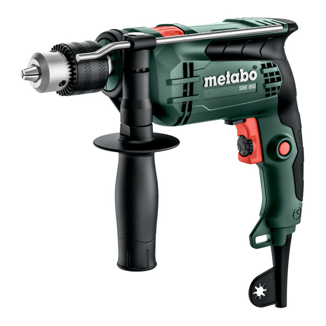Metabo Perceuse à percussion SBE 650 mandrin à couronne dentée, carton
