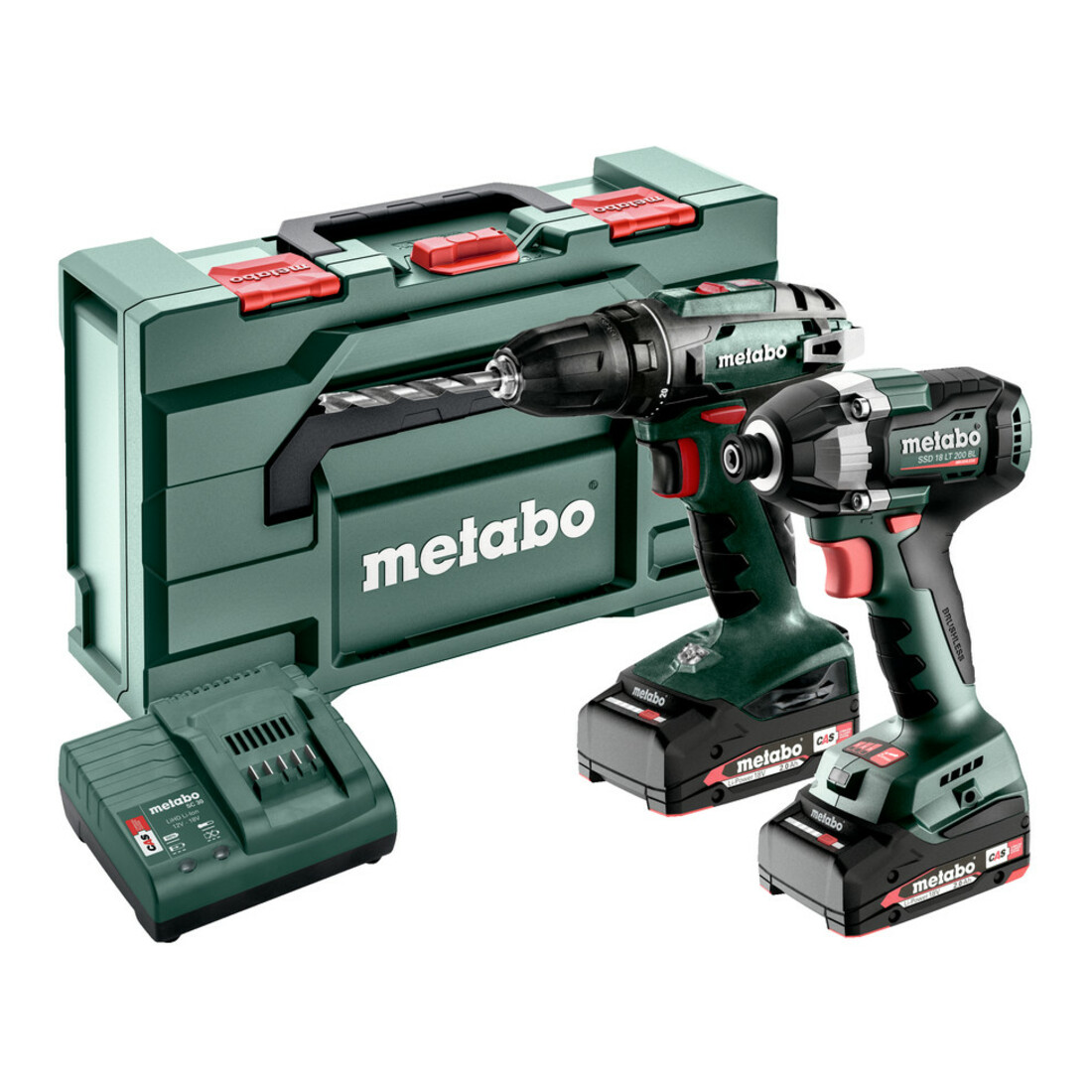 Metabo Kit d'outils sans fil 2.8.1 18VBS 18 + SSD 18 LT 200 BL ; metaBOX 145 L