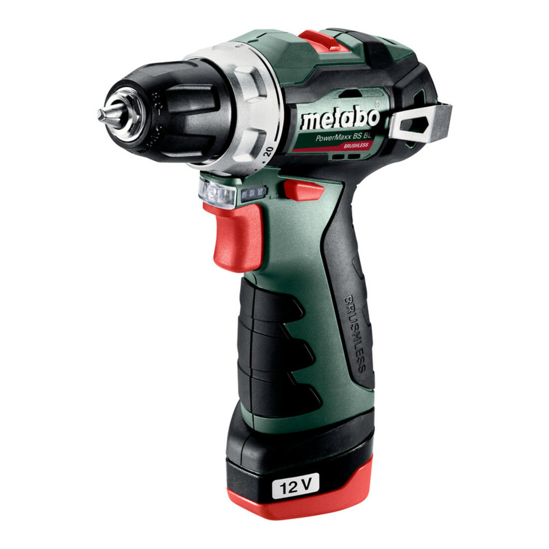 Metabo Perceuse-visseuse sans fil PowerMaxx BS BL, coffret en plastique ; 12V 2x2Ah Li-Power + LC 40
