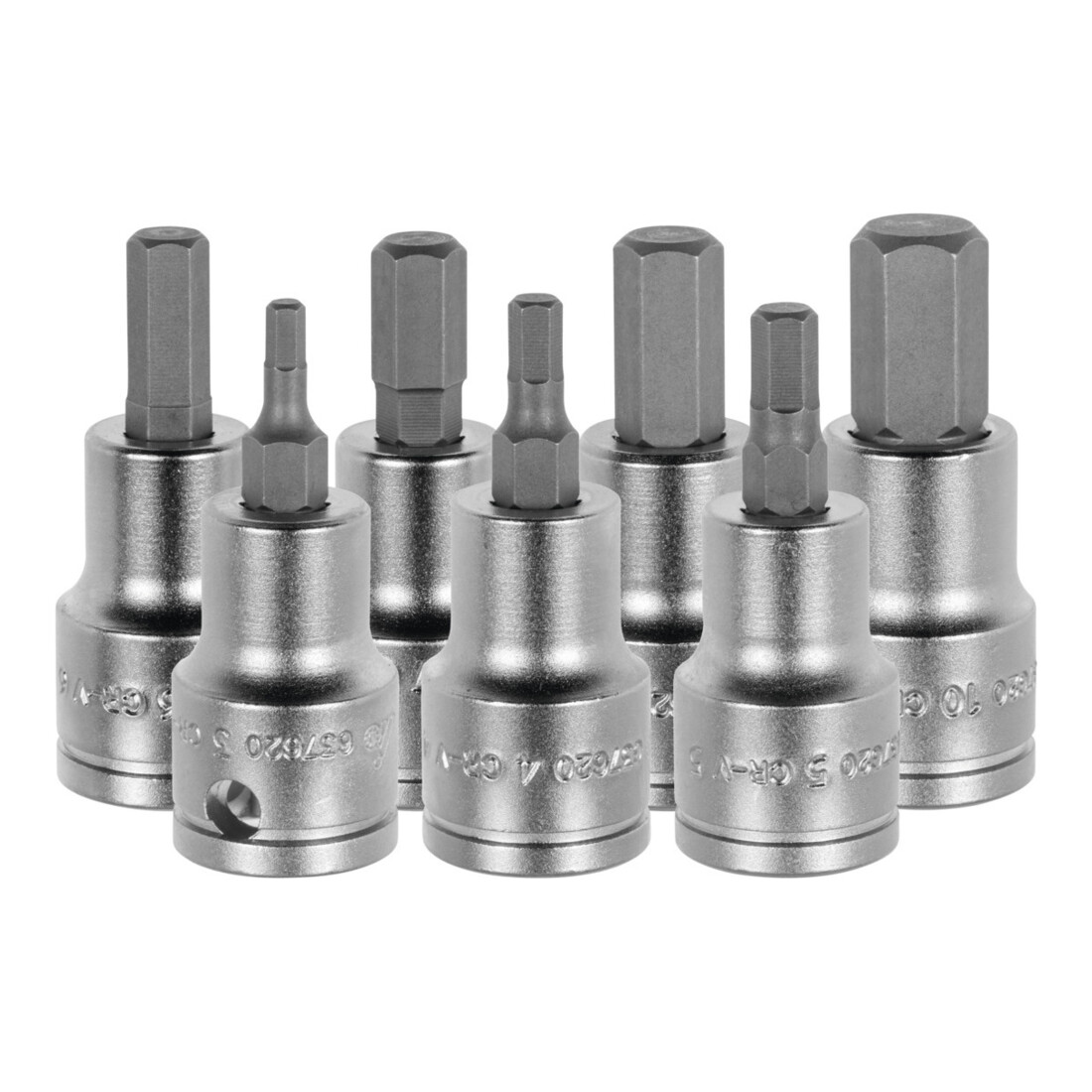 HOLEX Holex Jeu de douilles tournevis 6 pans, carré 3/8 pouce, 7 pièces, Type: 3/8