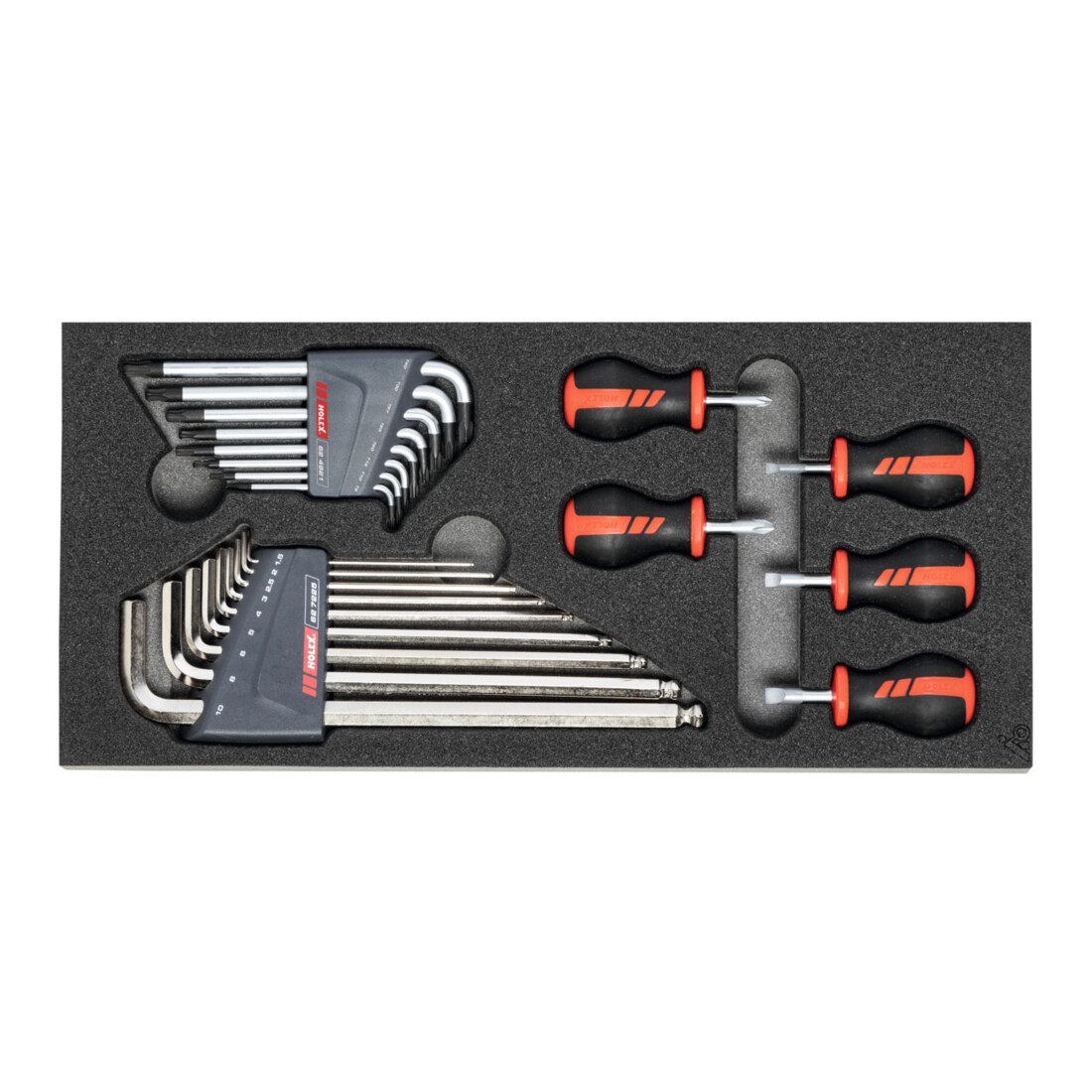 HOLEX Holex Clé mâle coudée / tournevis court, Nombre d'outils: 22