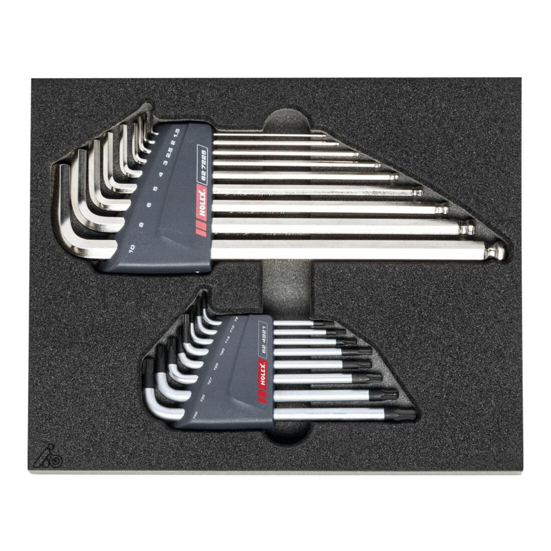 HOLEX Holex Clé mâle coudée pour TX et 6 pans, Nombre d'outils: 17