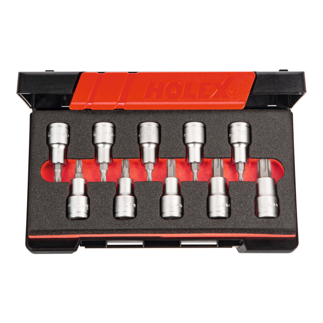 HOLEX Holex Jeu de douilles tournevis pour Torx, carré 1/2 pouce 10 pièces, Nombre de douilles: 10