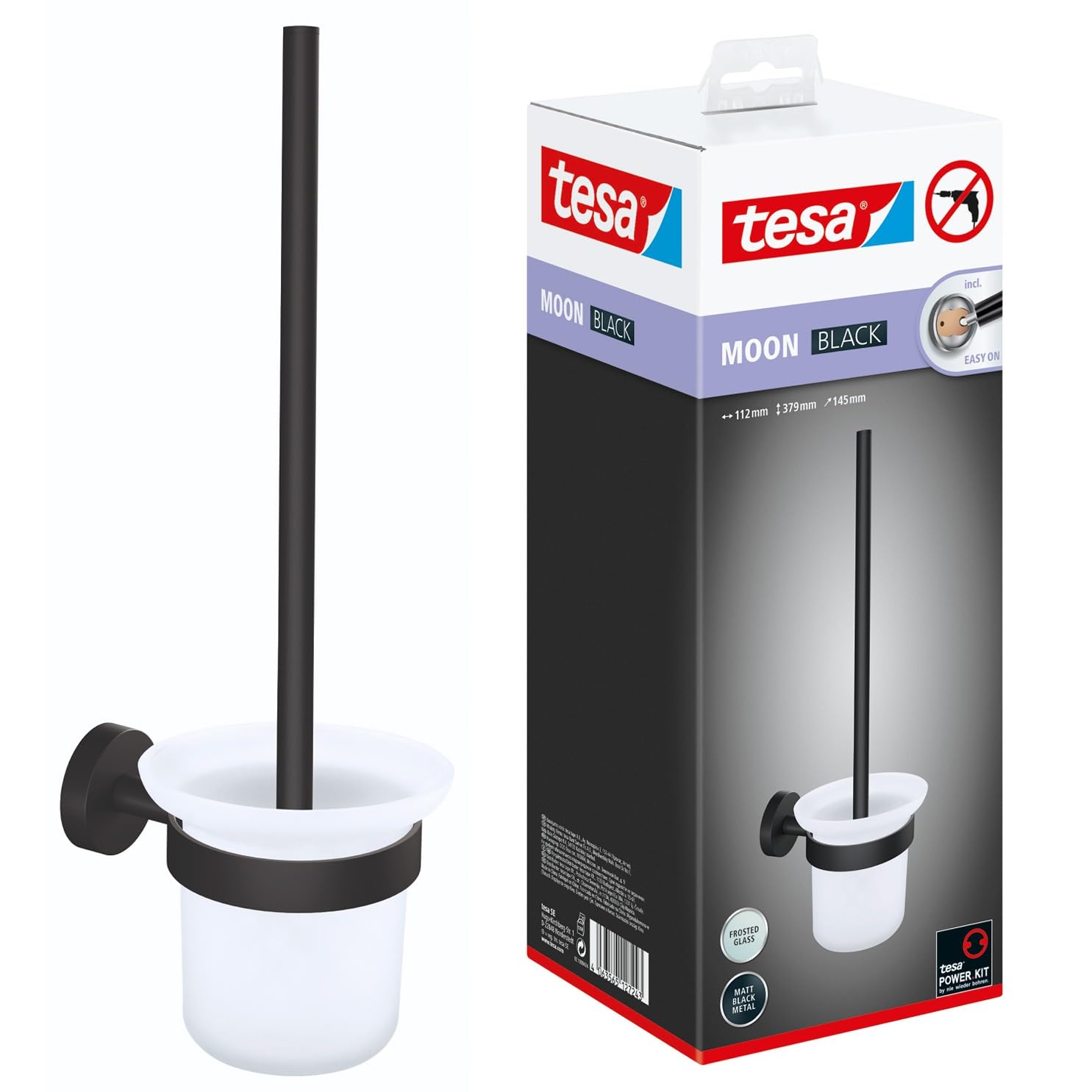 TEAC tesa MOON BLACK WC-Bürstengarnitur mattschwarz