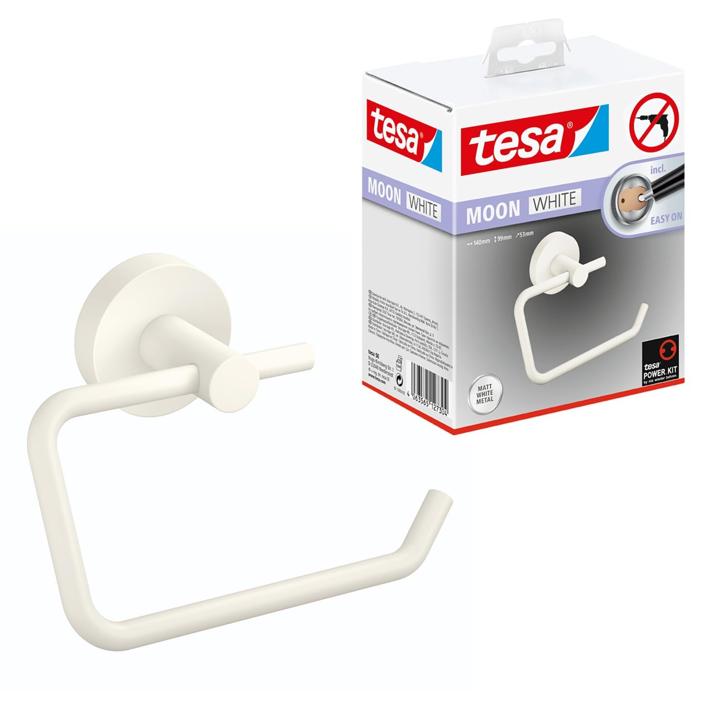 TEAC tesa MOON WHITE WC-Papierrollenhalter o. Deckel zum Kleben
