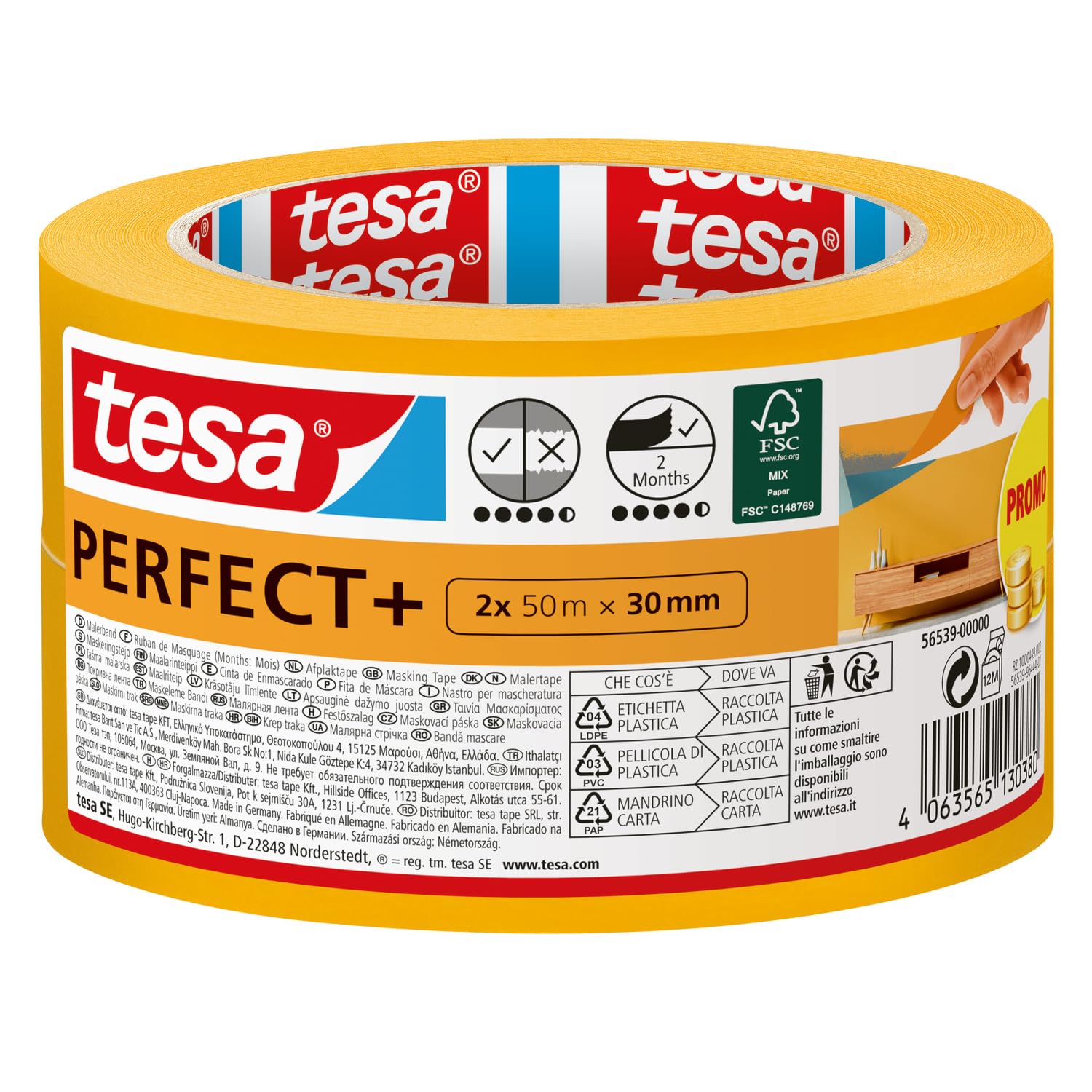 TEAC tesa Perfect+ 2 x 50m x 30mm