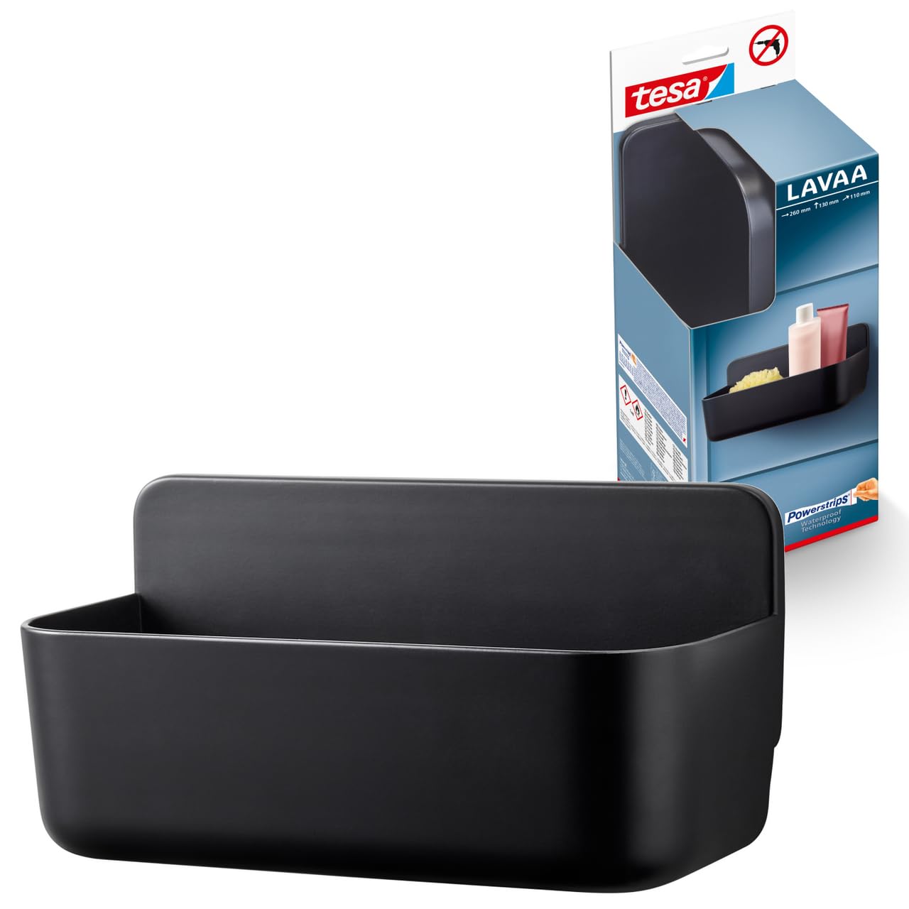 TEAC tesa Lavaa Duschkorb M mattschwarz 3kg