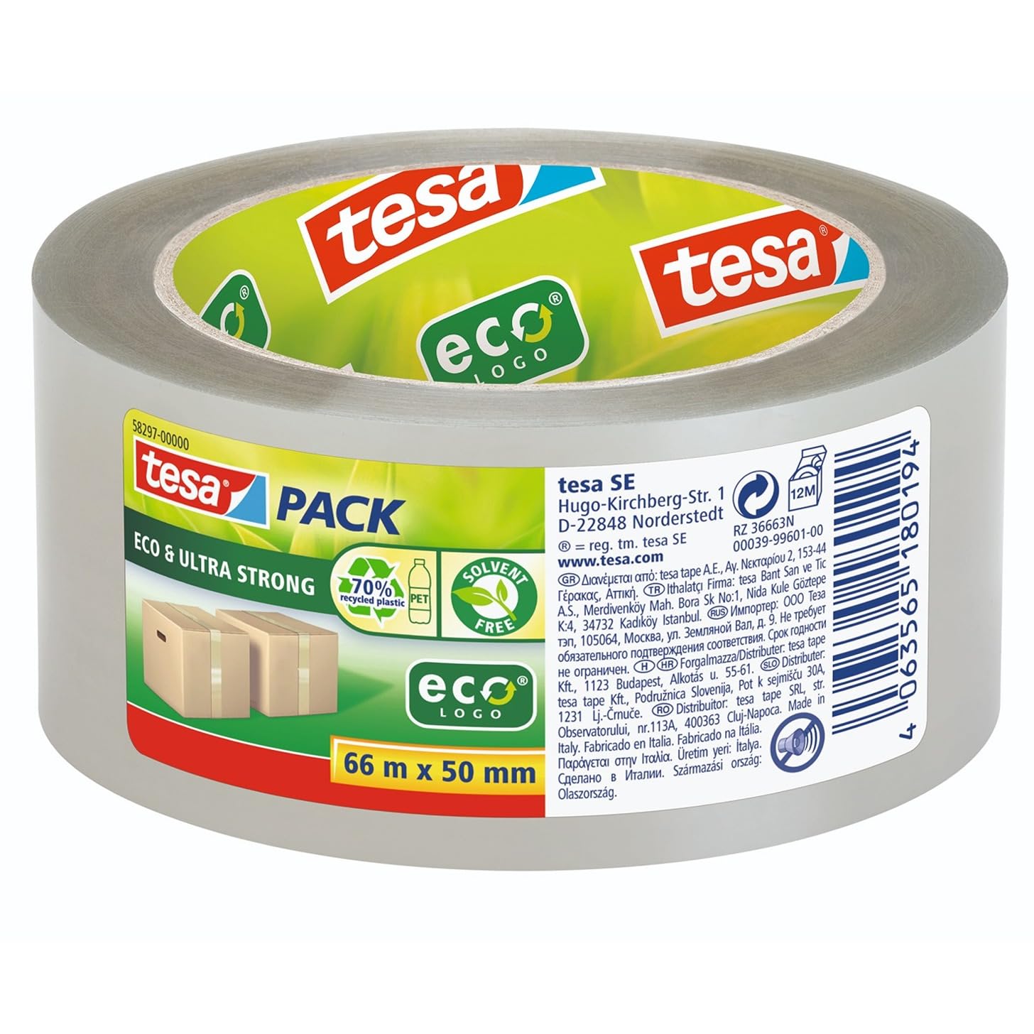 TEAC tesapack ECO & Ultra Strong 66m 50mm, transparent