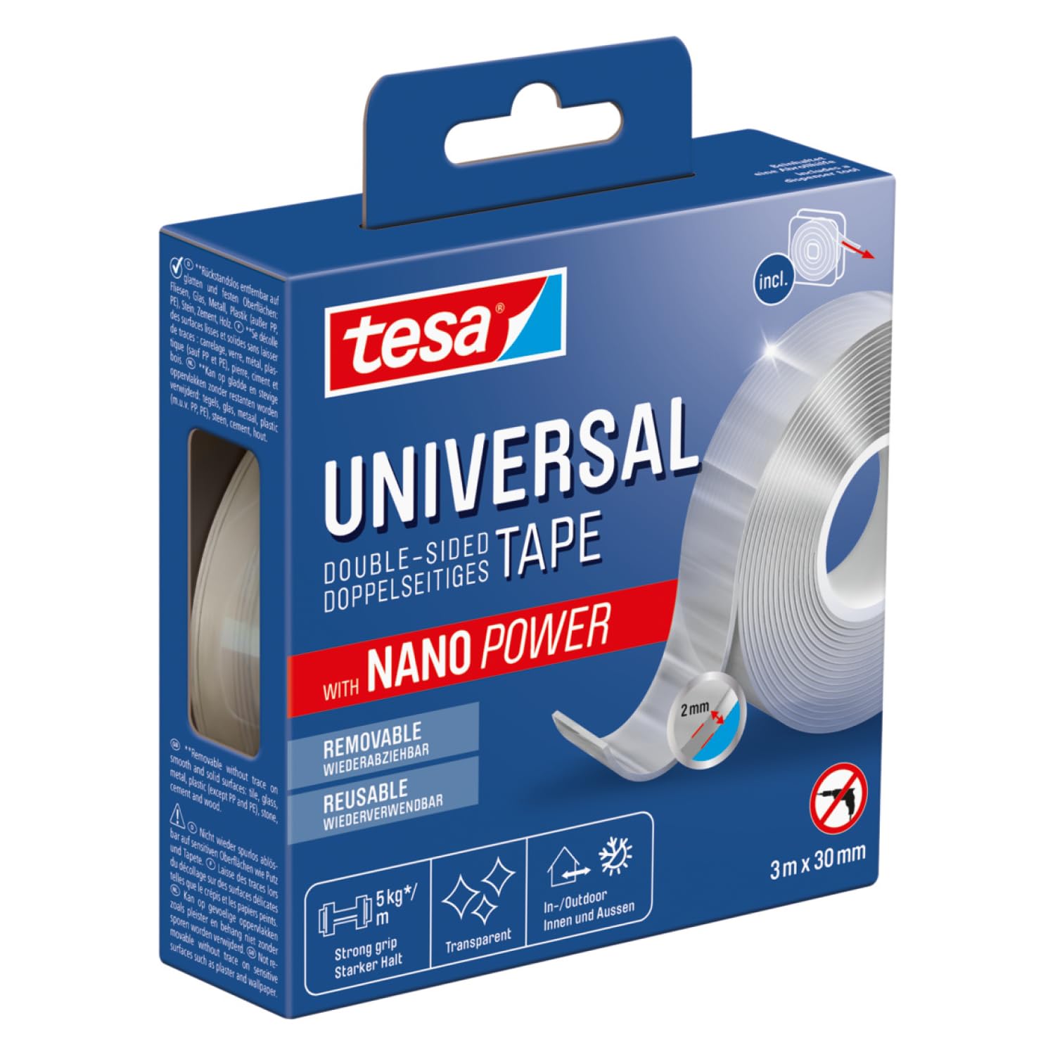 TEAC tesa doppelseitiges Klebeband Universal 3m 30mm hochtransp.