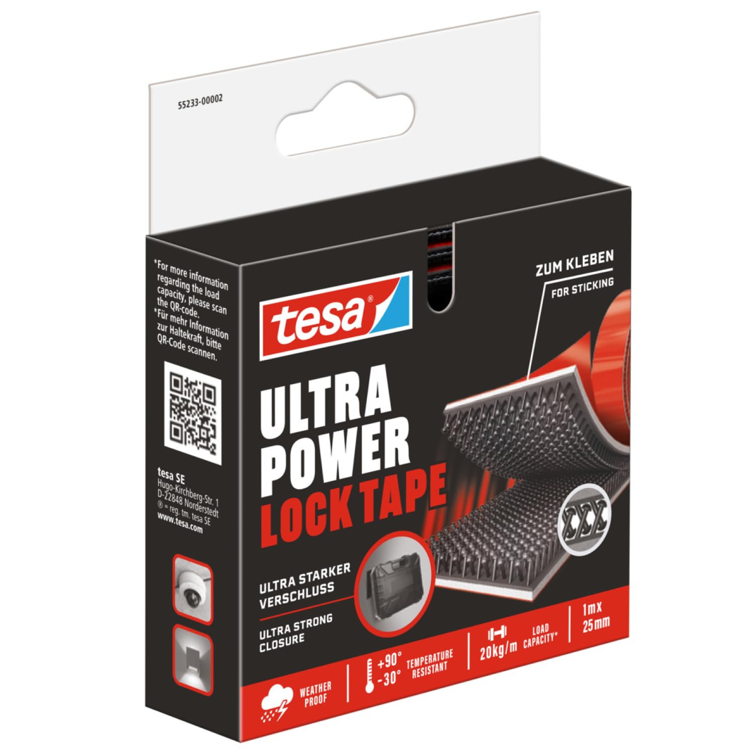 TEAC tesa Ultra Power Lock Tape Klettband 20kg 1mx25mmx4mm