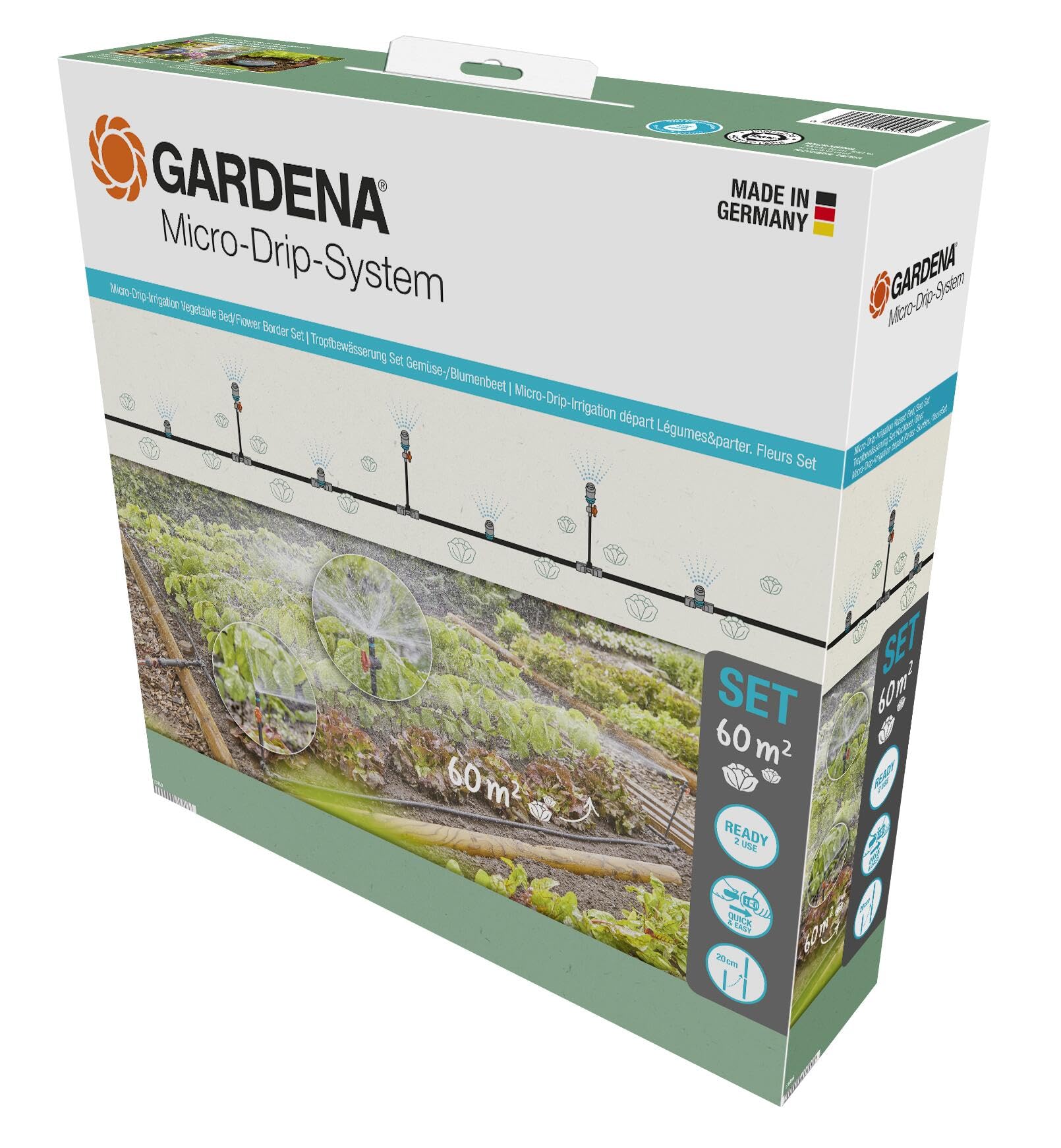 GARDENA MDS Tropfbewässerung Set Gemüse-/Blumenbeet 60 qm