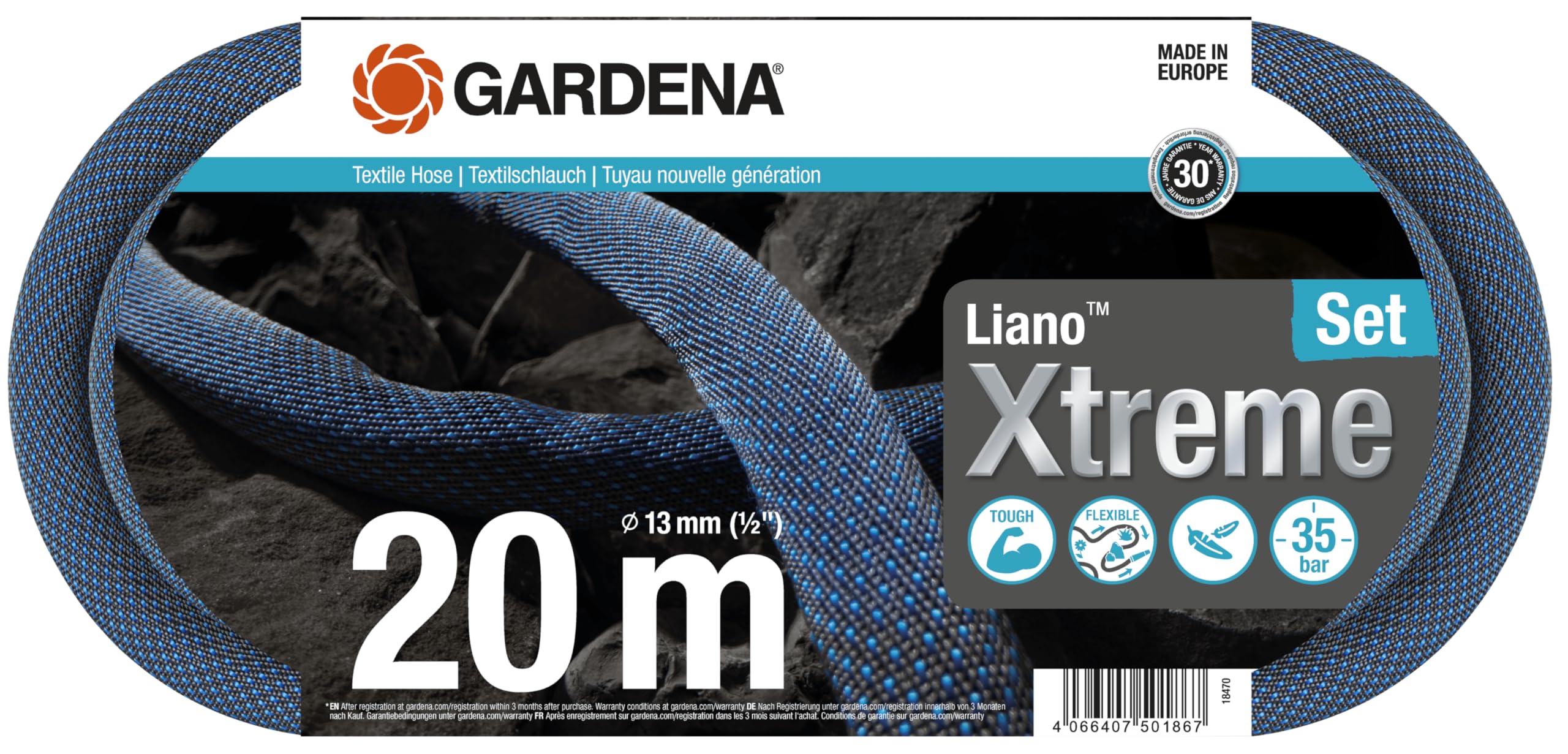 GARDENA Textilschlauch LianoÖ Xtreme 1/2