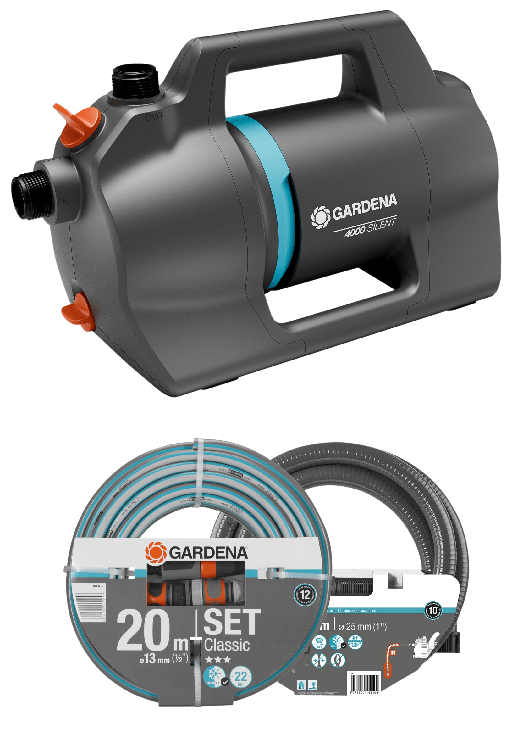 GARDENA Gartenpumpe 4100 Silent Set