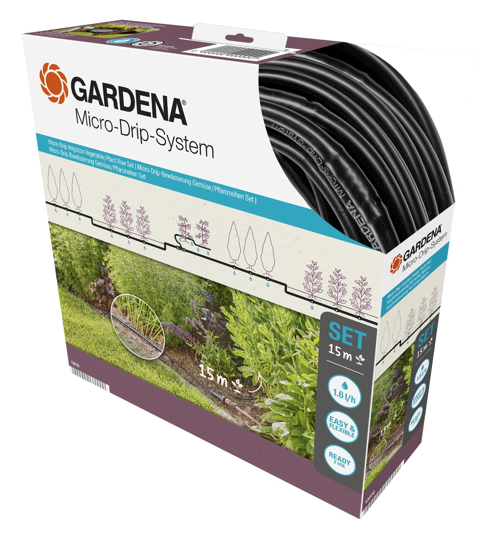 GARDENA MDS Start Set Pflanzreihen S Tropfrohr oberirdisch