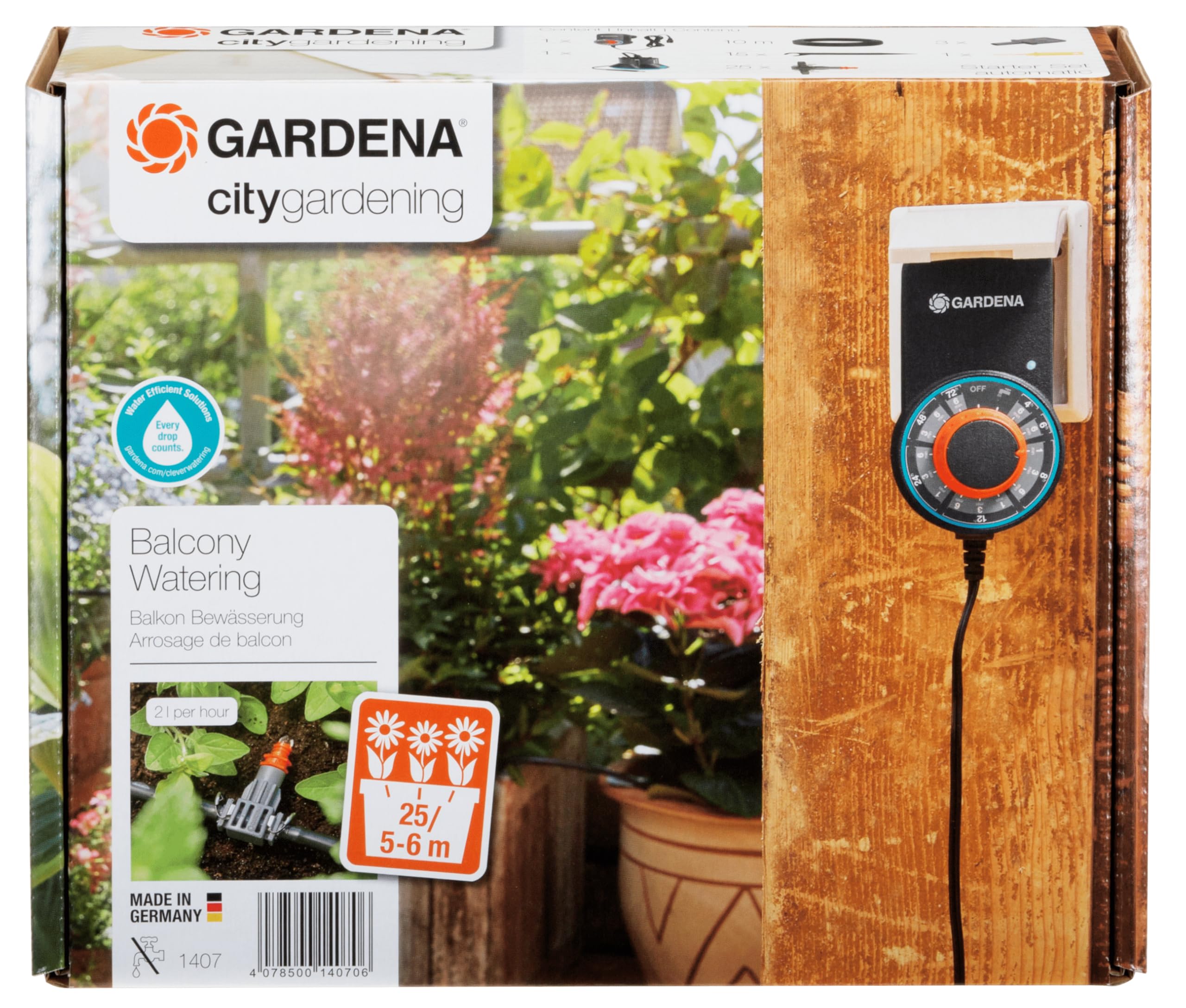 GARDENA city gardening Balkon Bewässe. f. 5-6 m Blumenkas.