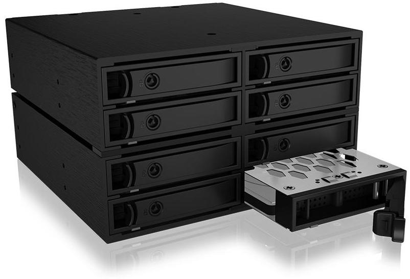 ICY BOX Rack amovible 2 x 5,25 pour 8 x SAS/SATA 2,5, 12 Gb/s
