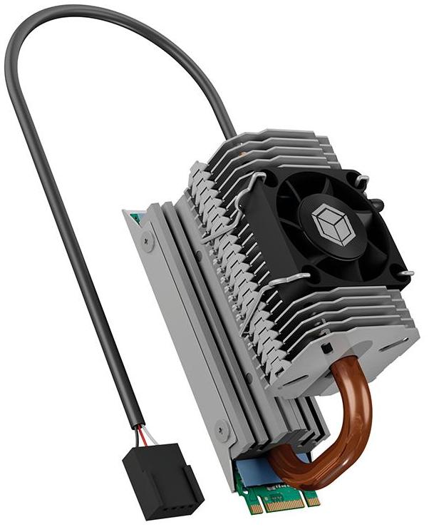 ICY BOX Caloduc de refroidissement pour SSD M.2, pivotant, PWM