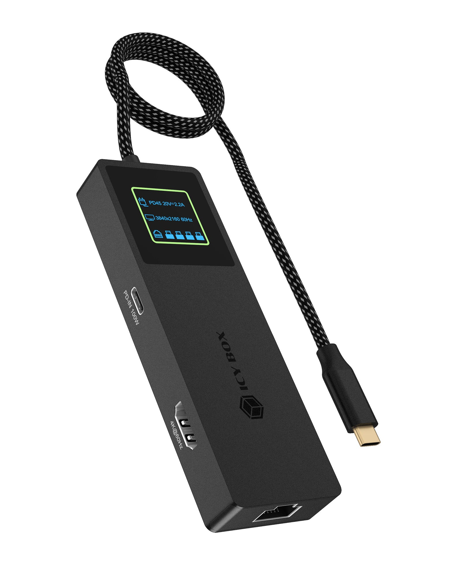 ICY BOX Dockingstation IcyBox Spade Dock 4038 7 in 1 mit LCD Display