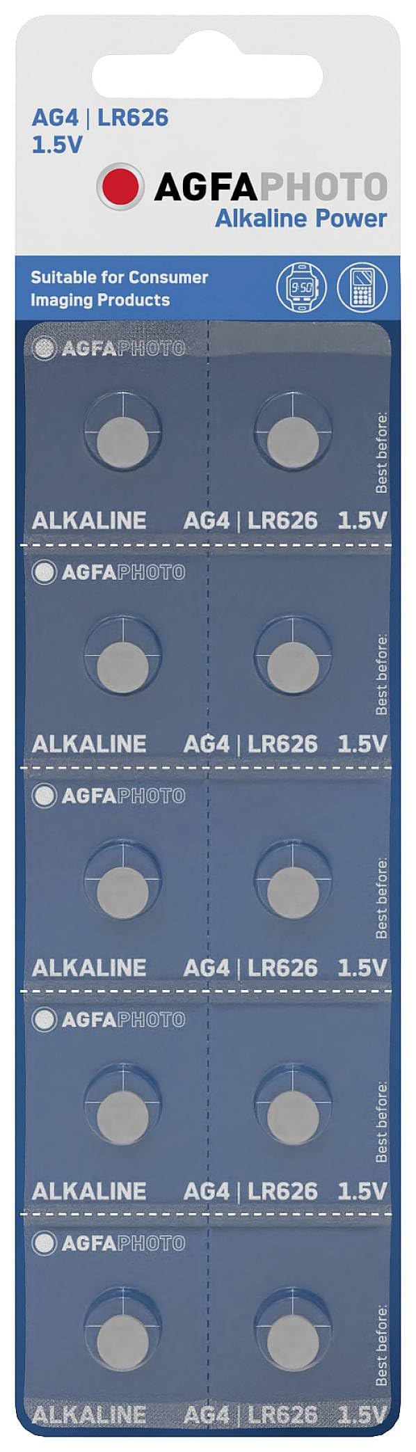 Agfaphoto AgfaPhoto Batterie Knopfzelle LR626 AG4 1.5V Alkaline 10St.