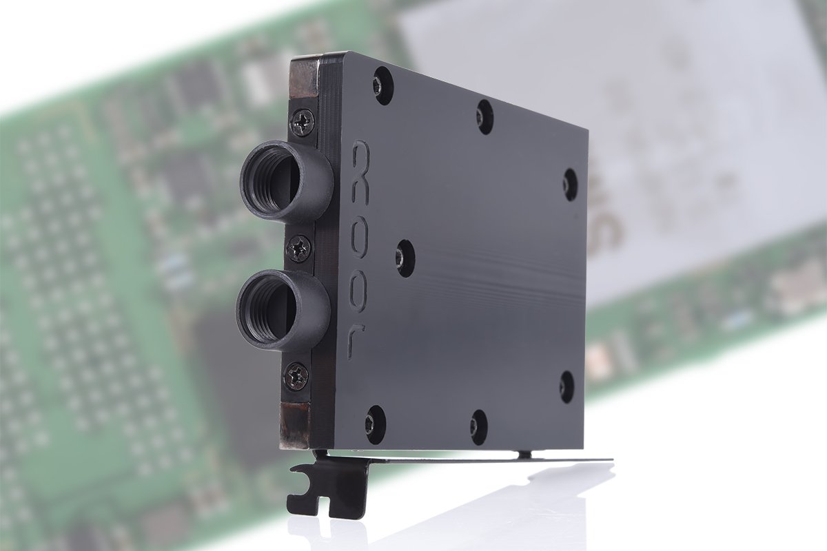 Alphacool Carte Controleur PCIe 3.0 4x Eisblock HDX-3 avec Waterblock pour NVMe M.2
