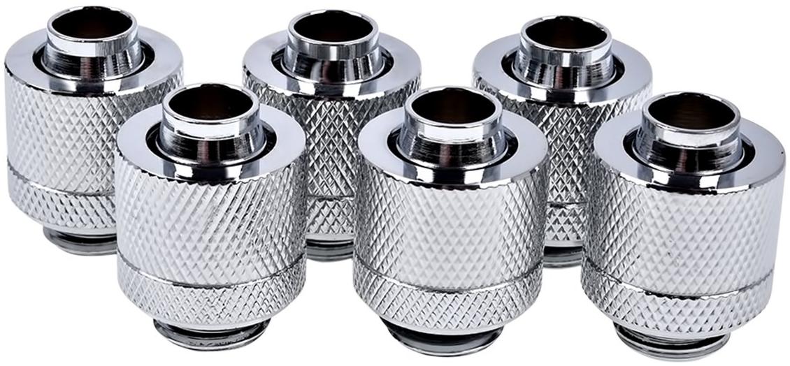 Alphacool Lot de 6 Raccords à compression pour Tube Ø10/13mm - G1/4 Eiszapfen (Argent)